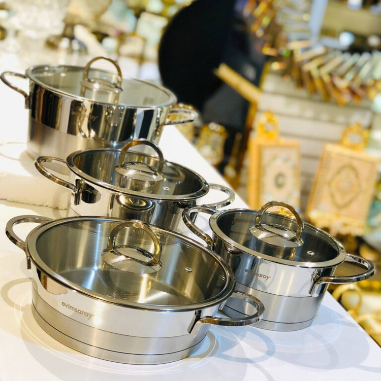 سرویس قابلمه 8 پارچه اویم سارای مدل الیت کد S-1371 Gold