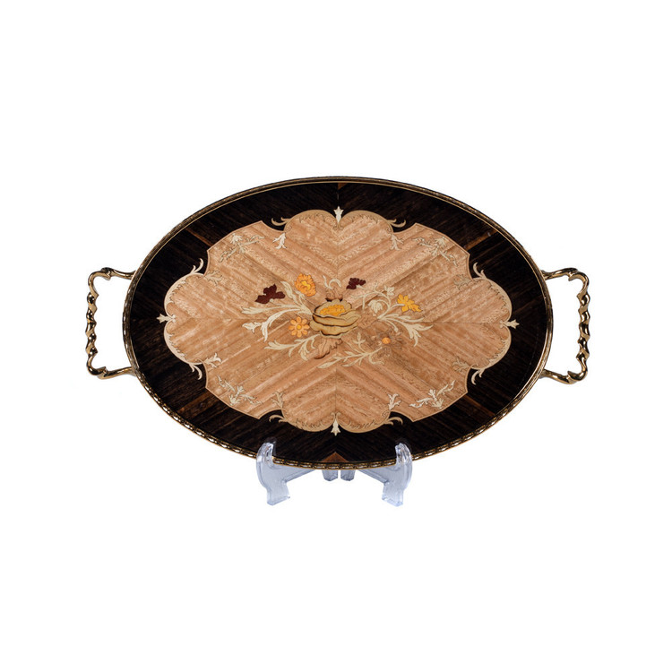 سینی چوبی معرق بیضی کد OS40