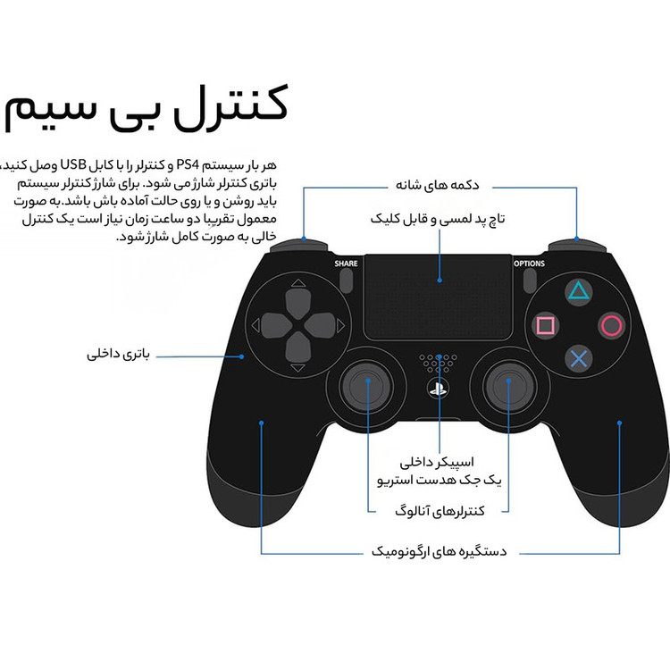 کنسول بازی سونی مدل Playstation 4 Slim ریجن 3 سری CUH-2218B ظرفیت 1 ترابایت