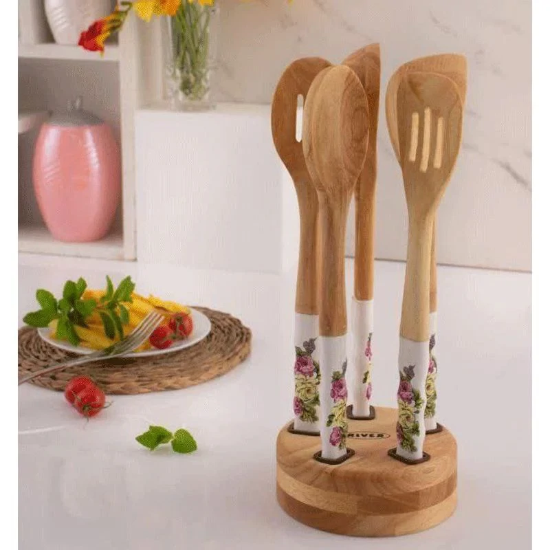 کفگیر ملاقه دسته چینی رز زرد RIVER ریور کد 8436