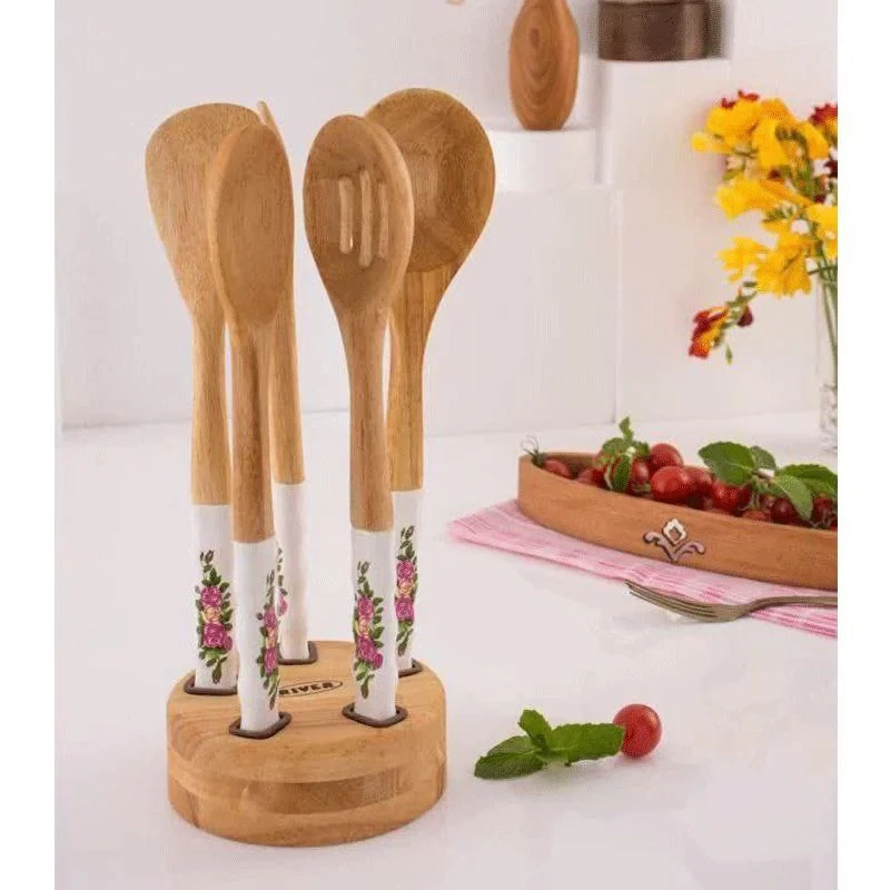 کفگیر ملاقه دسته چینی رز قرمز RIVER ریور کد 8435