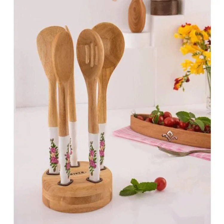 کفگیر ملاقه دسته چینی رز قرمز RIVER ریور کد 8435